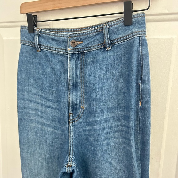 We The Free • Wide Leg Frayed Hem Mindy Rigid Flares High Rise Denim Jean Sz 26 - Picture 3 of 11